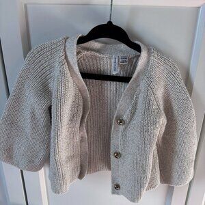 Janie and Jack Cardigan - Ivory and Gold Sparkle Holiday - 18-24 Months
